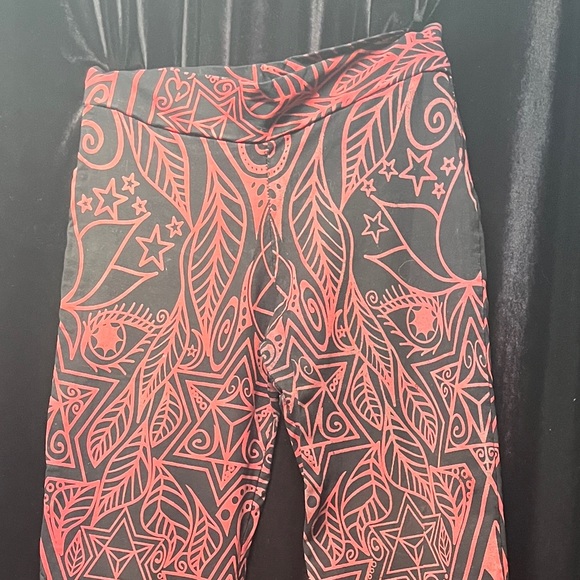 Black and red Merkaba Divinitree bell bottom festival pants - Picture 8 of 10